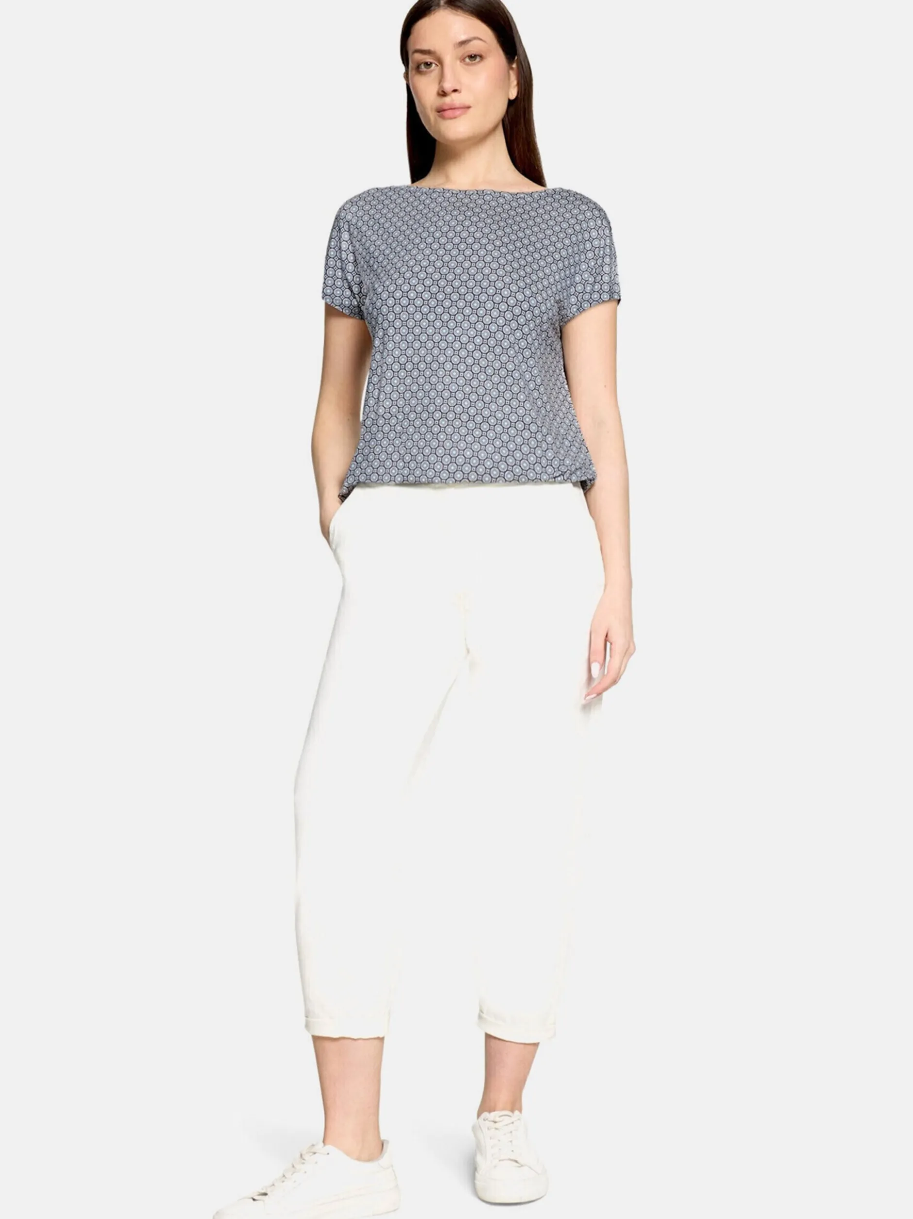 Betty Barclay Damen Kurzarmshirt in blau mehrfarbig