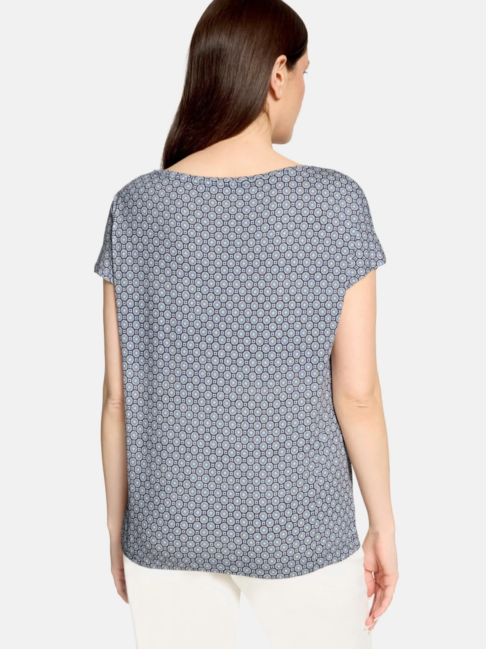 Betty Barclay Damen Kurzarmshirt in blau mehrfarbig