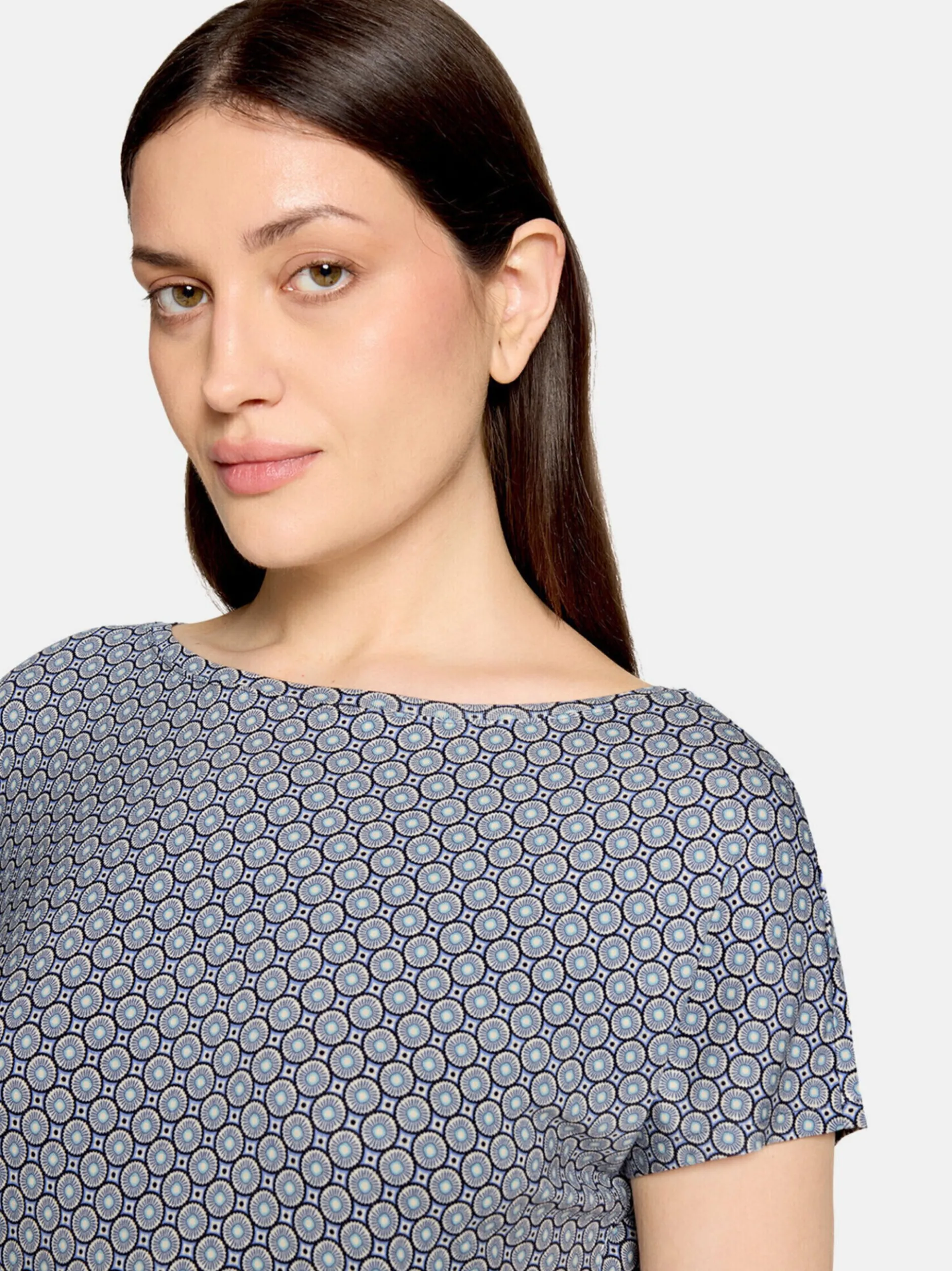 Betty Barclay Damen Kurzarmshirt in blau mehrfarbig