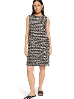 Betty Barclay Damen Leinenkleid in beige schwarz
