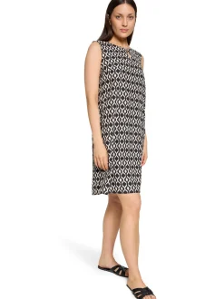 Betty Barclay Damen Leinenkleid in beige schwarz