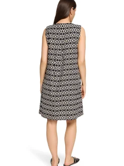 Betty Barclay Damen Leinenkleid in beige schwarz