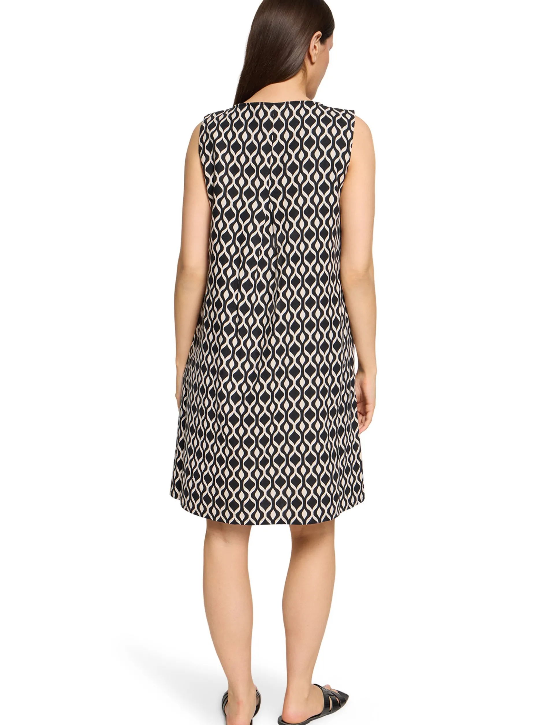 Betty Barclay Damen Leinenkleid in beige schwarz