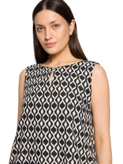 Betty Barclay Damen Leinenkleid in beige schwarz