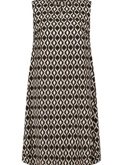 Betty Barclay Damen Leinenkleid in beige schwarz