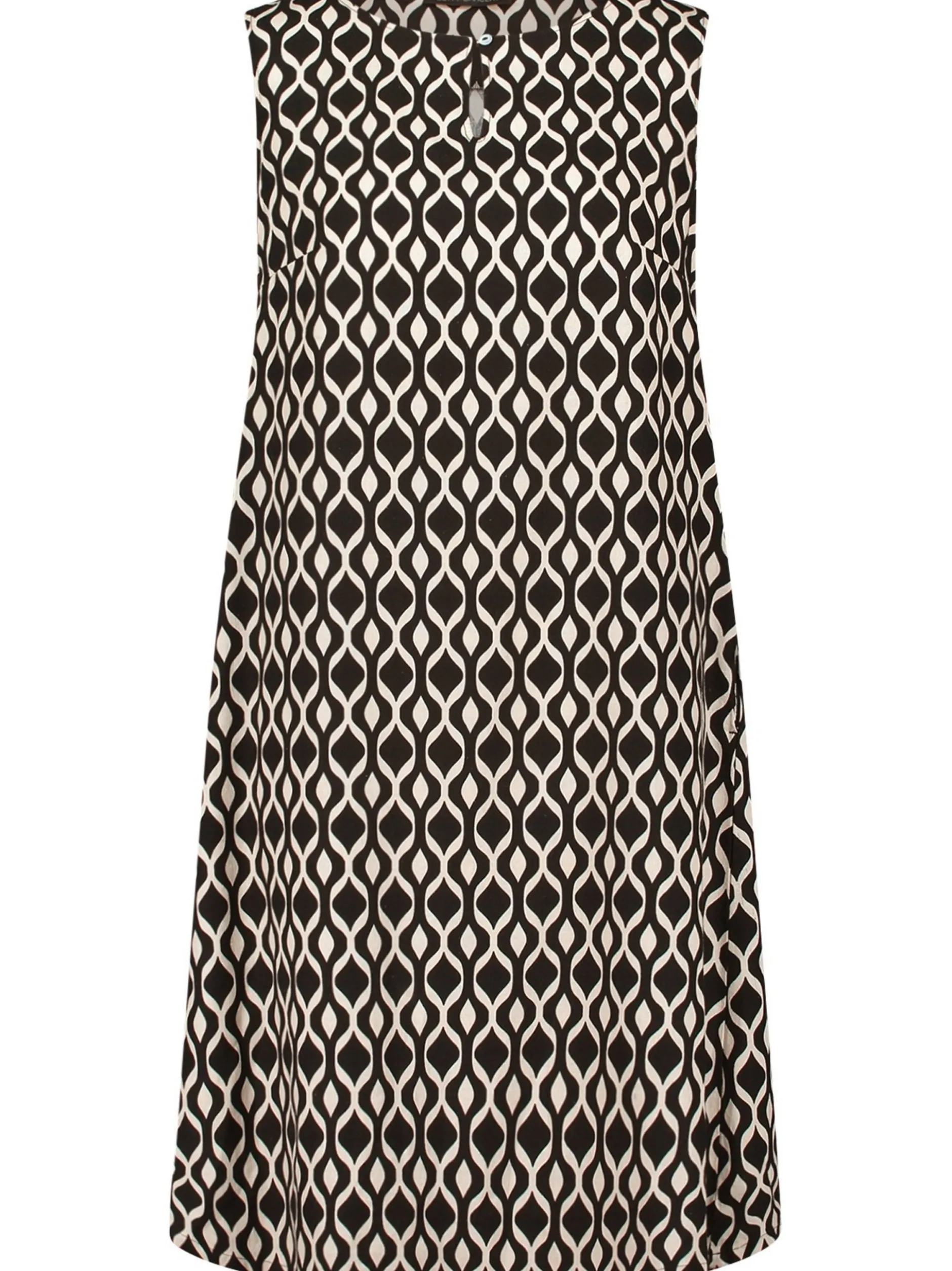 Betty Barclay Damen Leinenkleid in beige schwarz