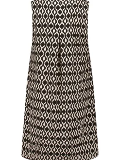 Betty Barclay Damen Leinenkleid in beige schwarz
