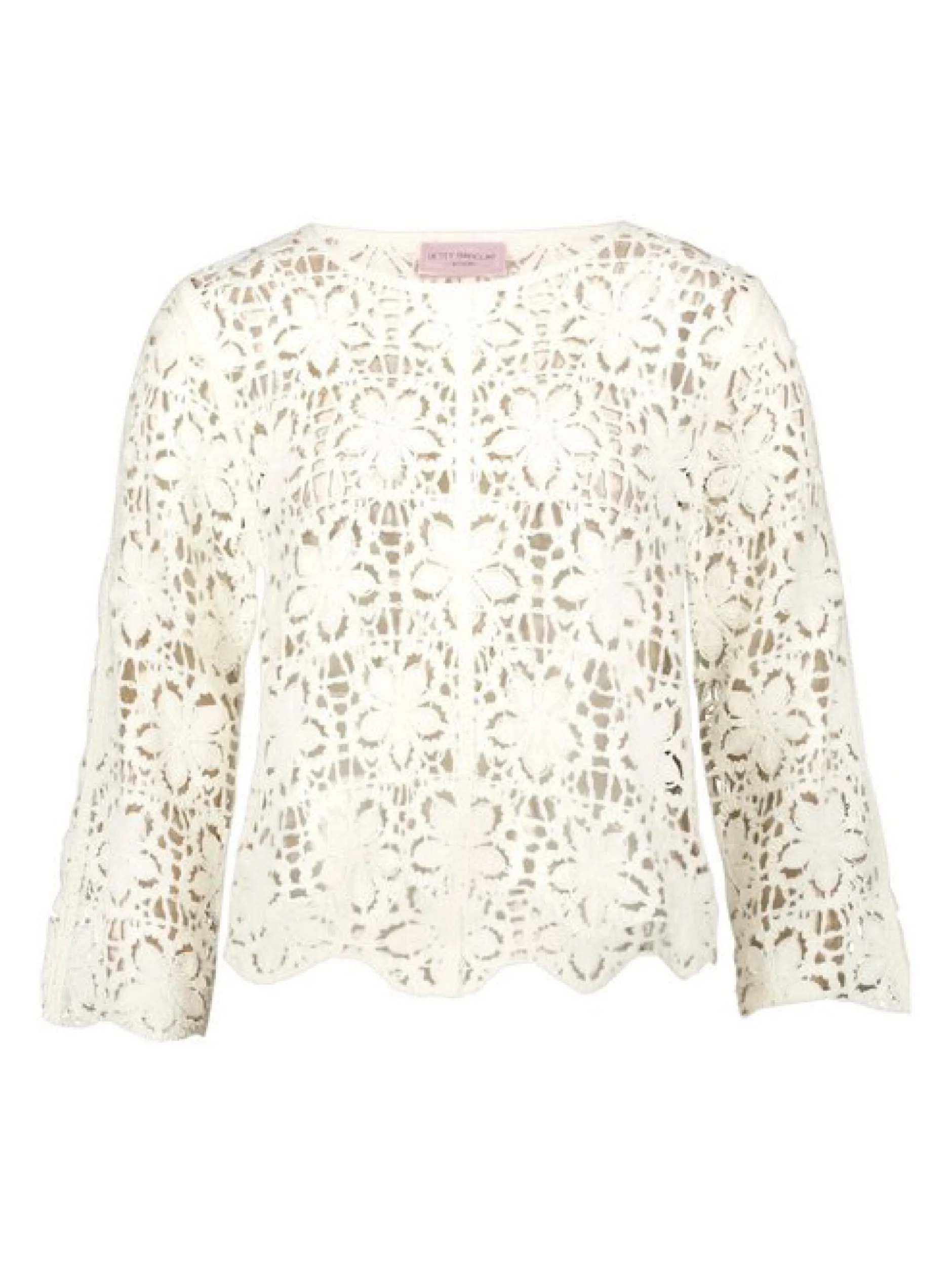 Betty Barclay Damen Lochstrick-Pullover in weiß