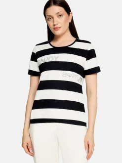 Betty Barclay Damen Ringelshirt in schwarz mehrfarbig