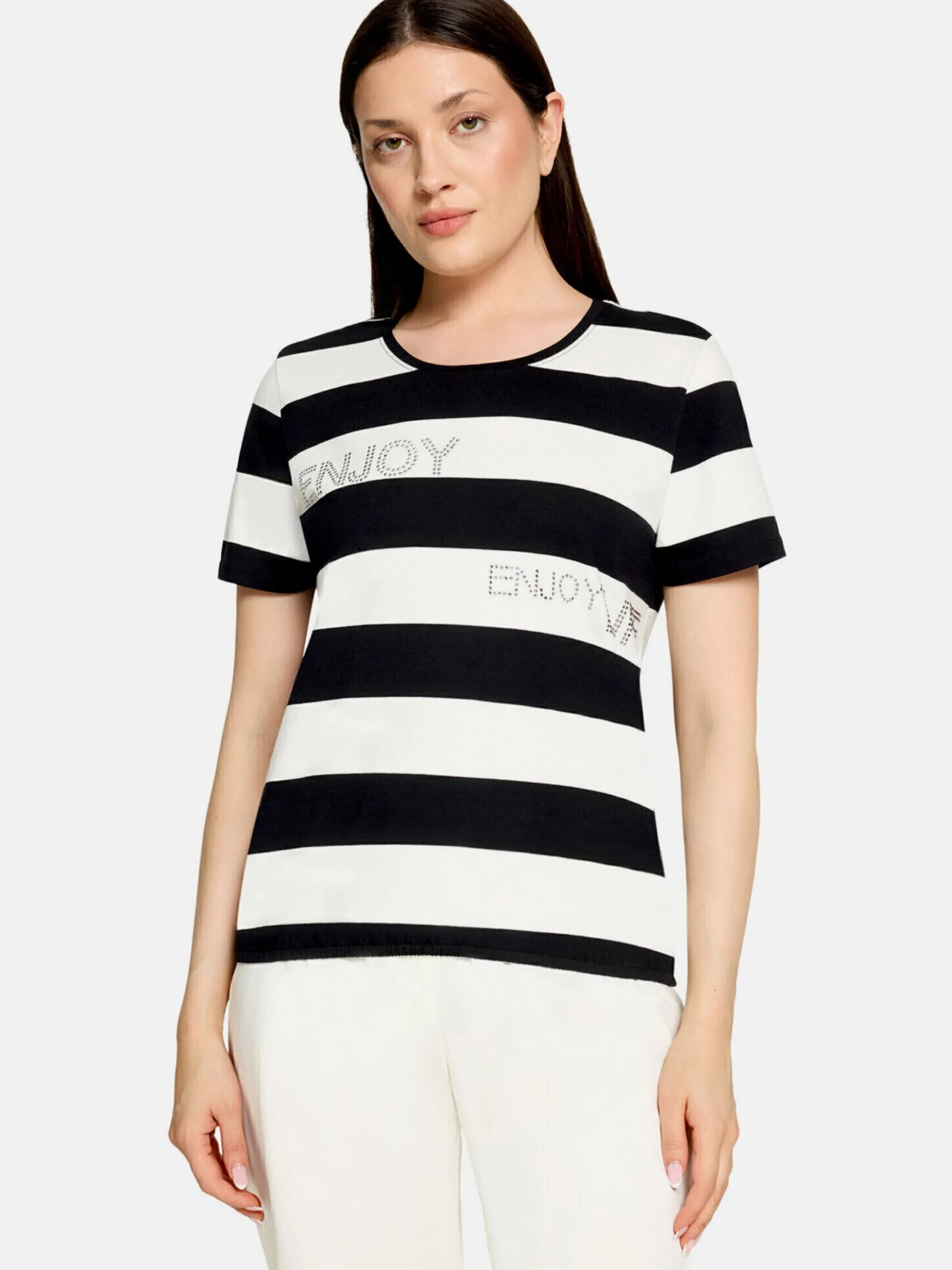 Betty Barclay Damen Ringelshirt in schwarz mehrfarbig