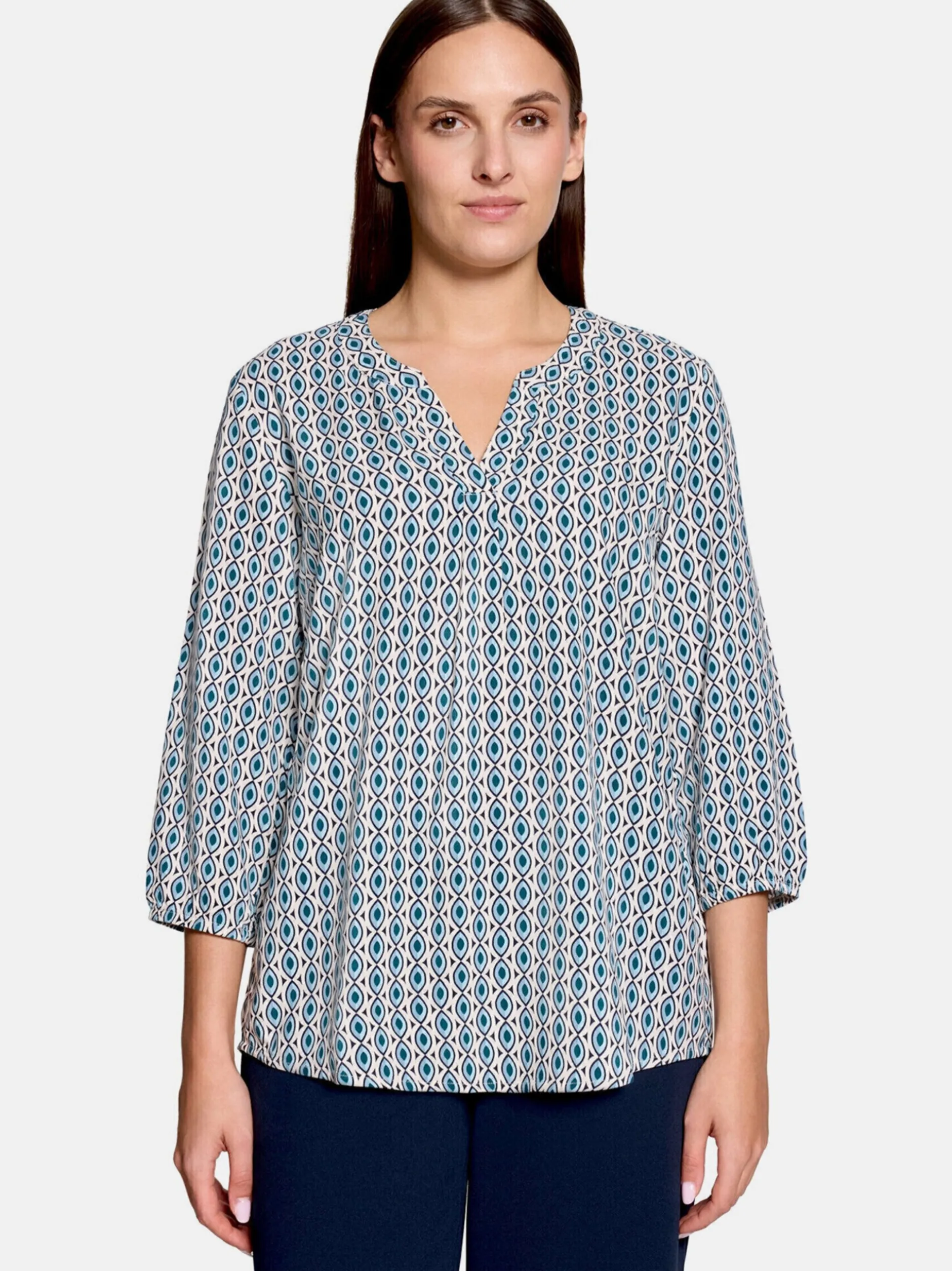 Betty Barclay Damen Schlupfbluse in petrol mehrfarbig