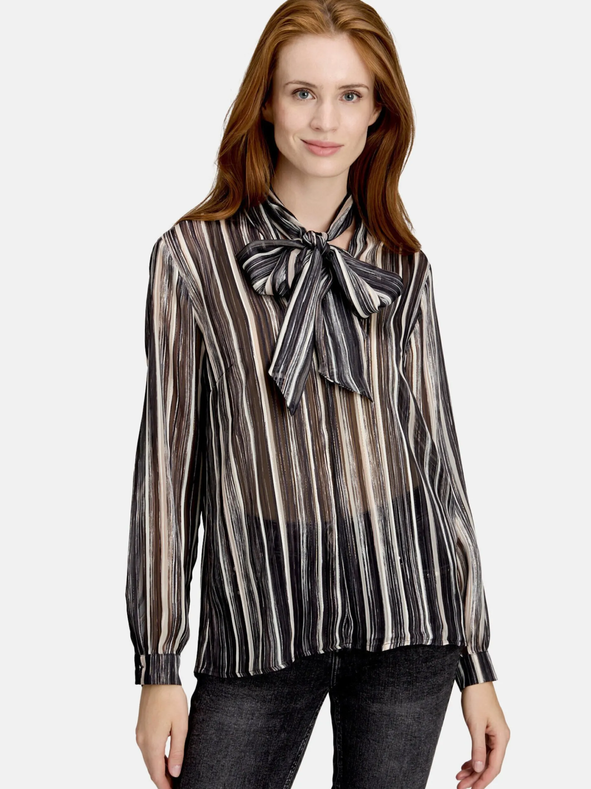 Betty Barclay Damen Schlupfbluse in schwarz mehrfarbig