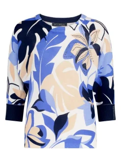 Betty Barclay Damen Strickpullover in hellblau mehrfarbig