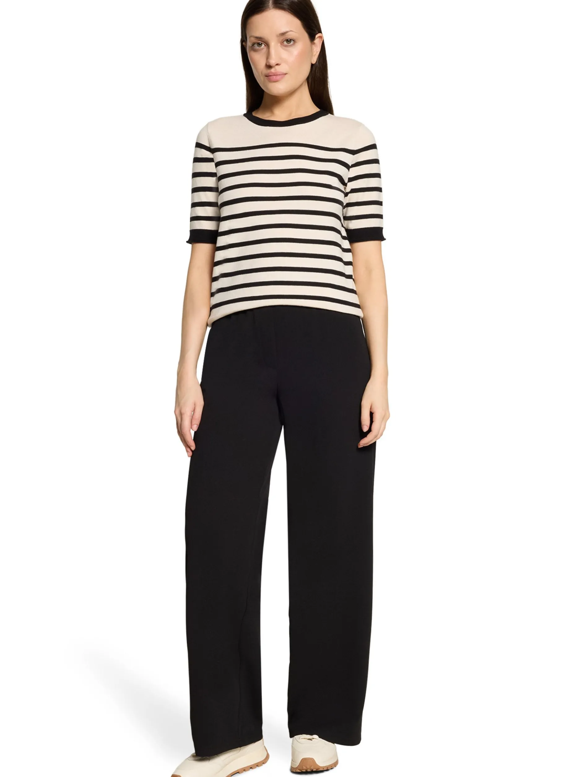 Betty Barclay Damen Strickshirt in schwarz beige