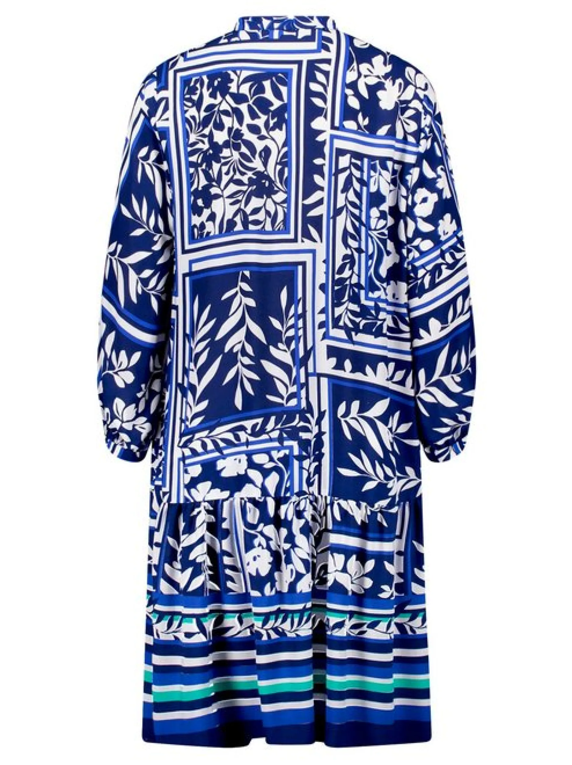 Betty Barclay Damen Stufenkleid in blau weiß