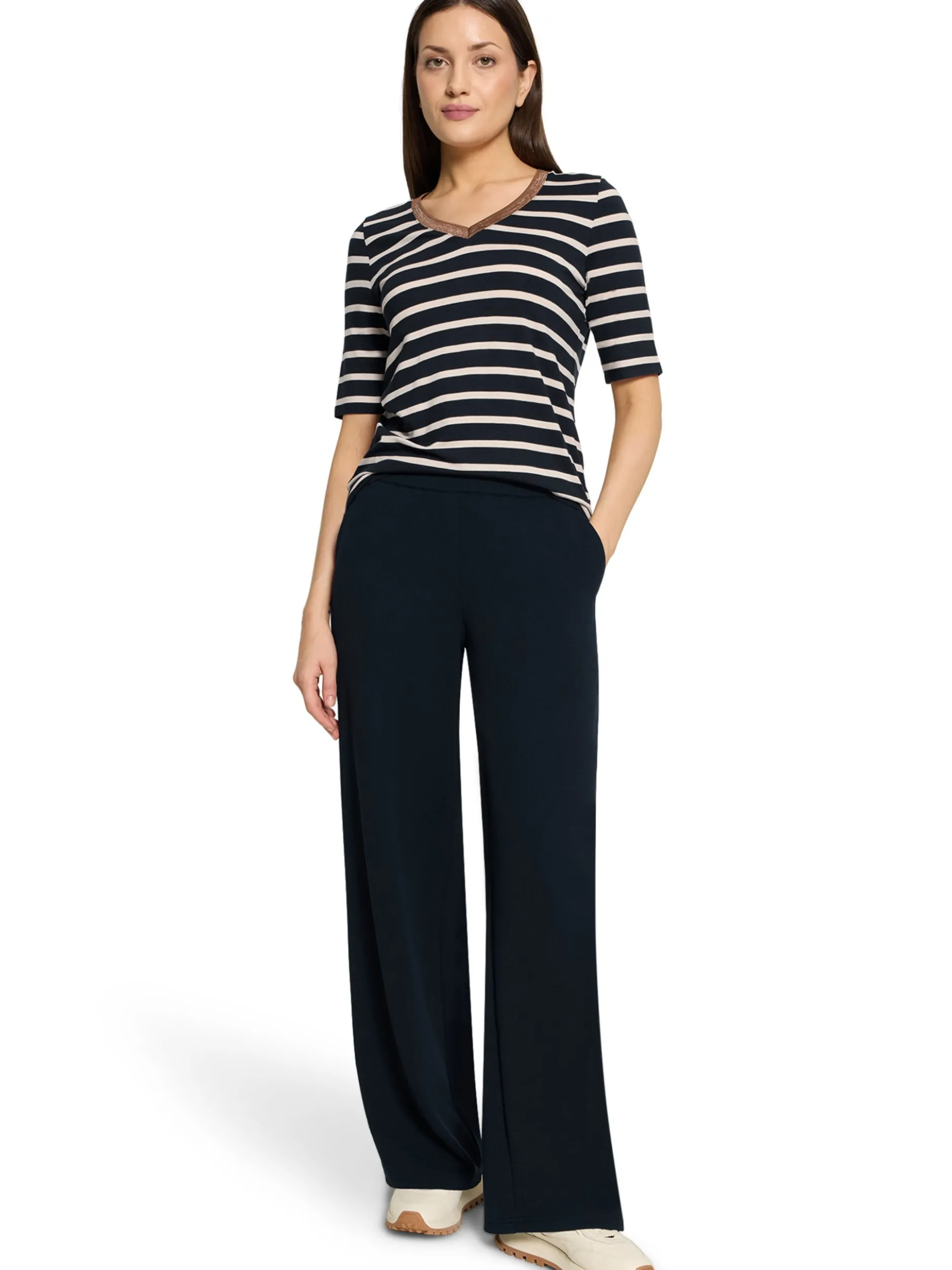 Betty Barclay Damen T-Shirt in marine ecru
