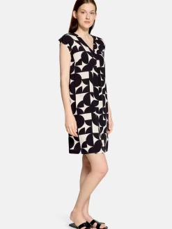 Betty & Co Damen Casual-Kleid in schwarz beige
