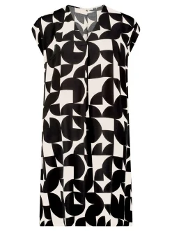 Betty & Co Damen Casual-Kleid in schwarz beige