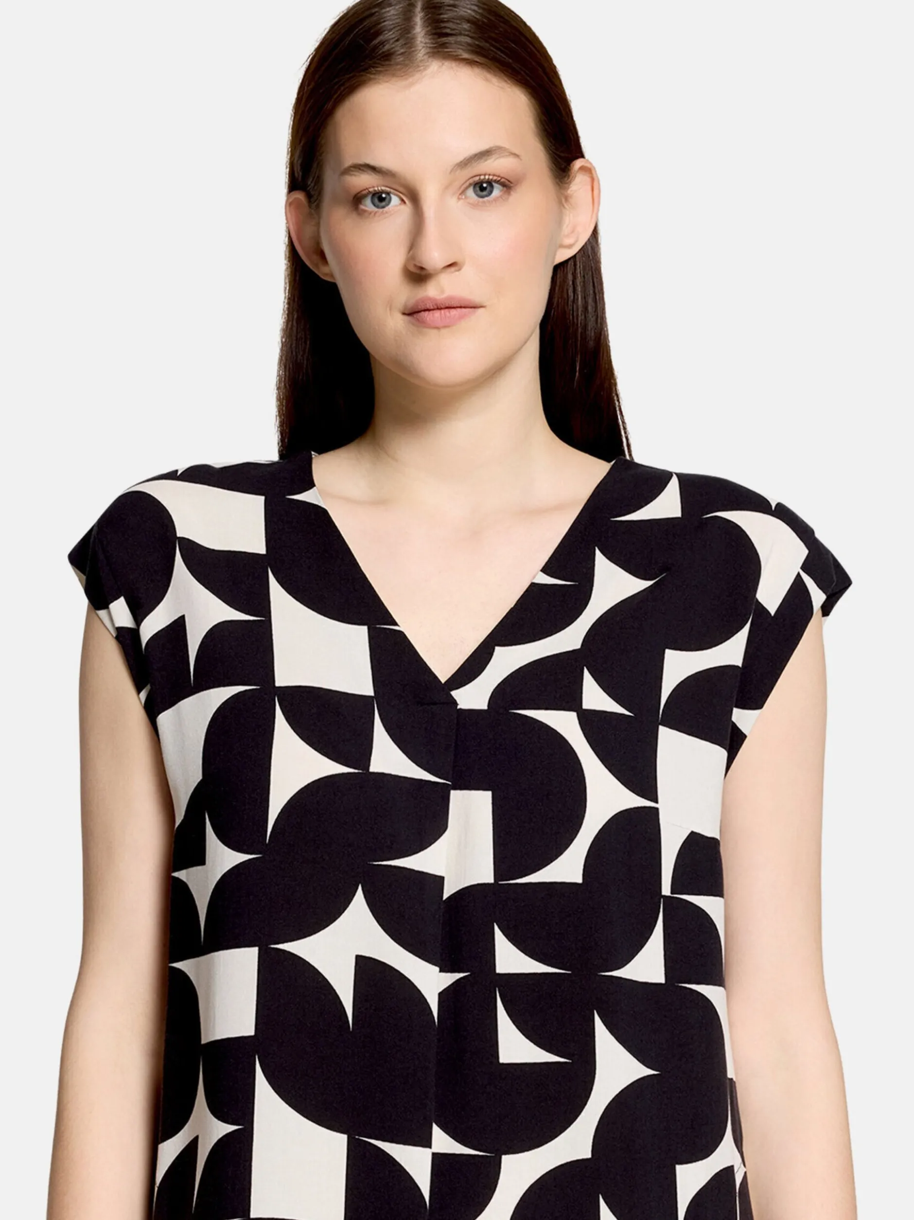 Betty & Co Damen Casual-Kleid in schwarz beige