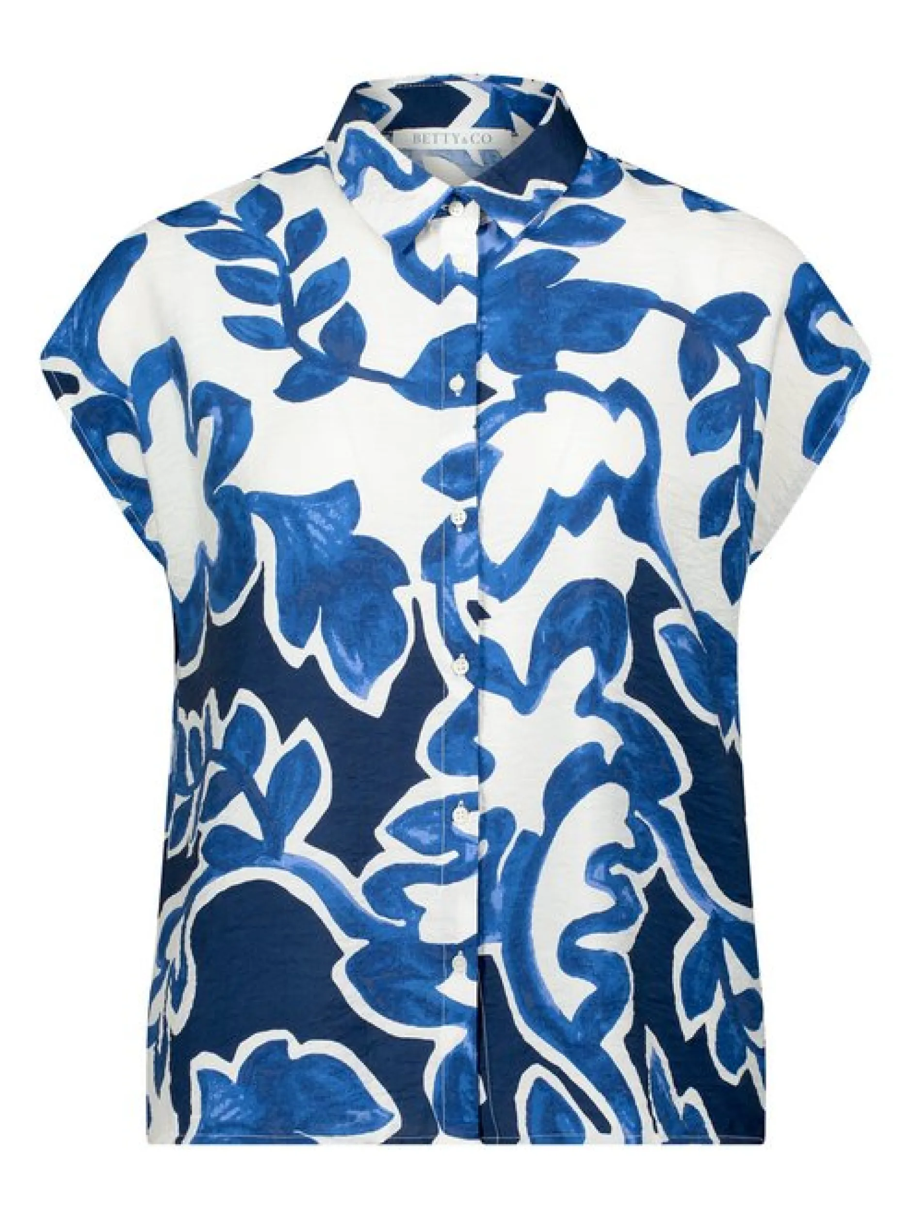 Betty & Co Damen Hemdbluse in marine weiß