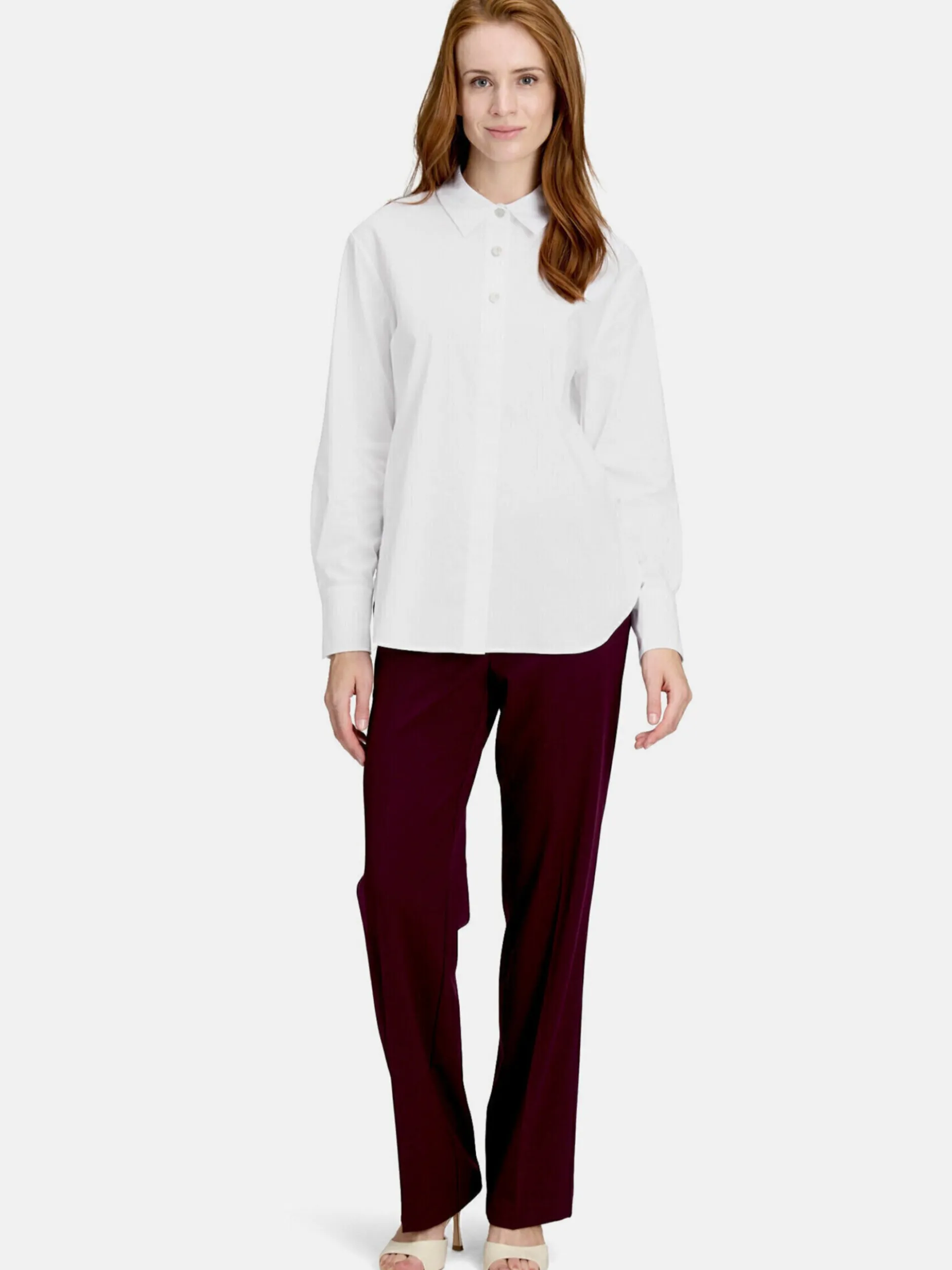 Betty & Co Damen Hemdbluse in weiß