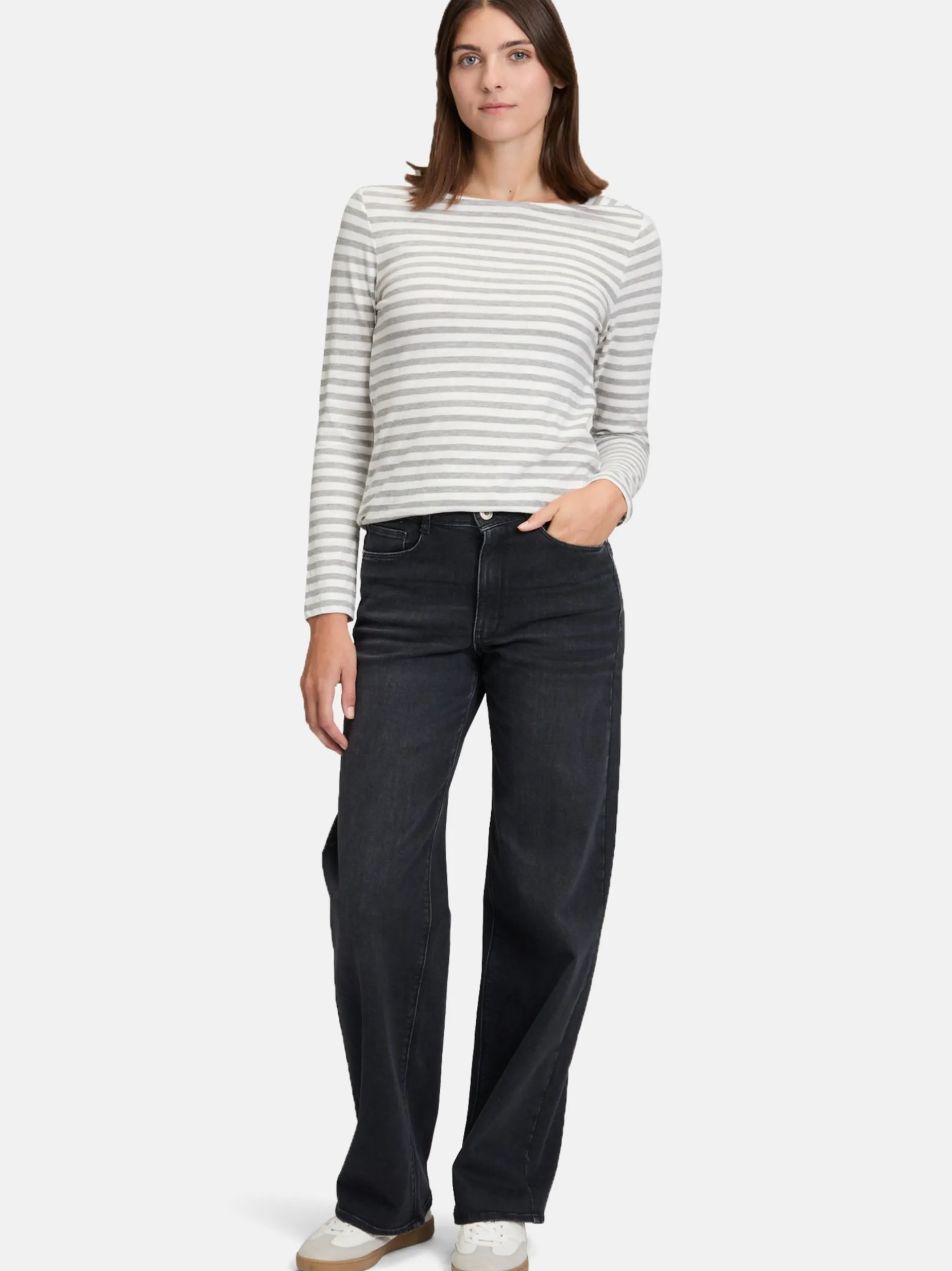 Betty & Co Damen Ringelshirt in weiß