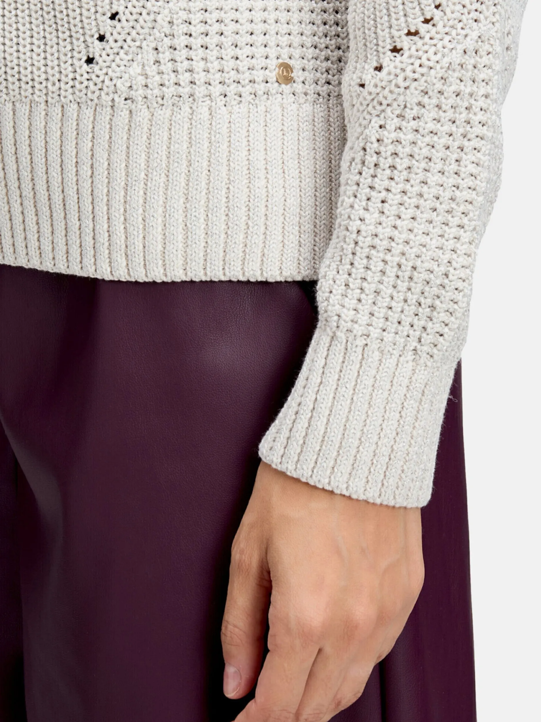 Betty & Co Damen Strickpullover in weiß