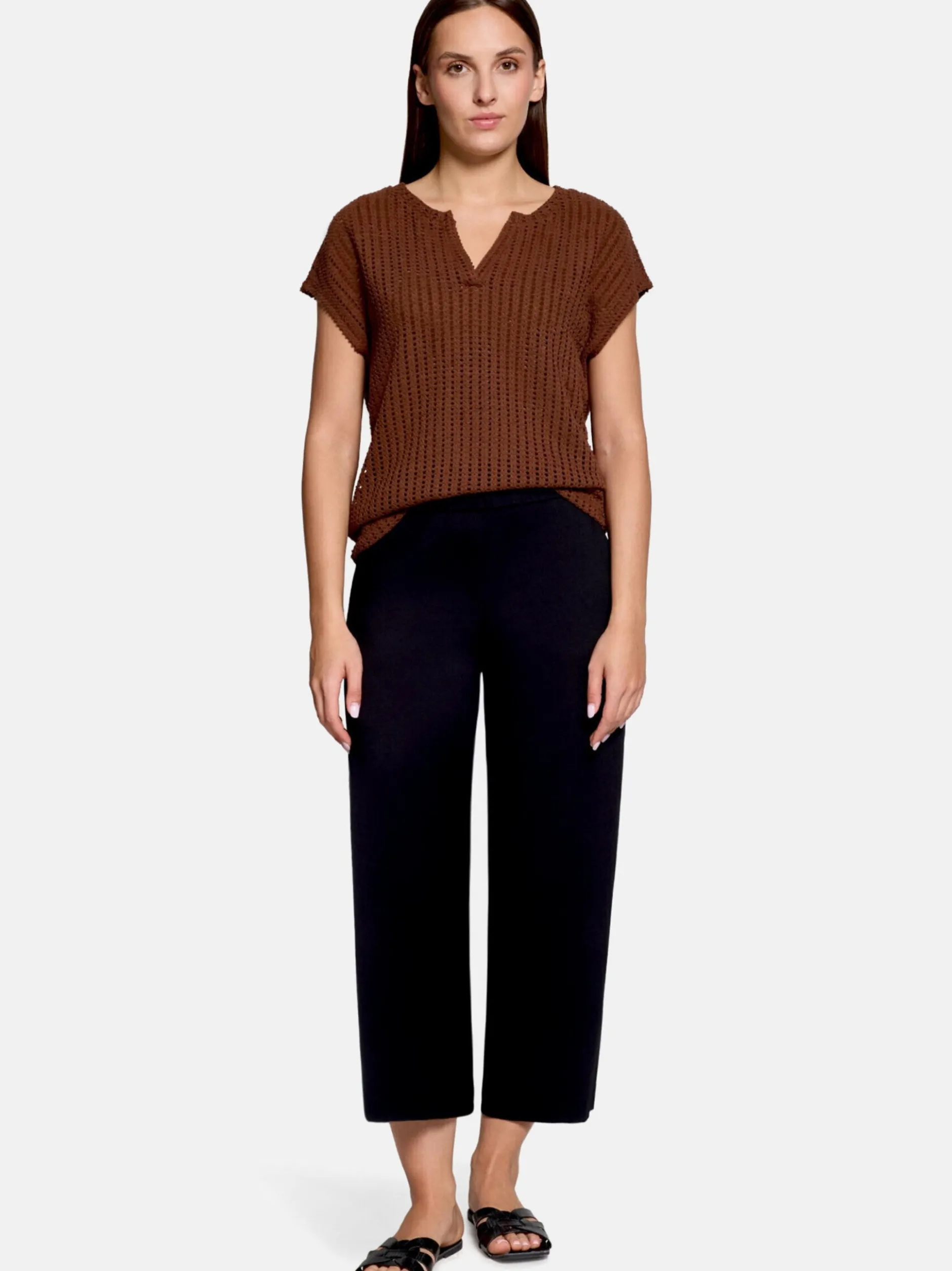 Betty & Co Damen Strickshirt in beige braun