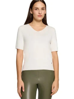 Betty & Co Damen Strickshirt in ecru - Ärmel: kurzarm