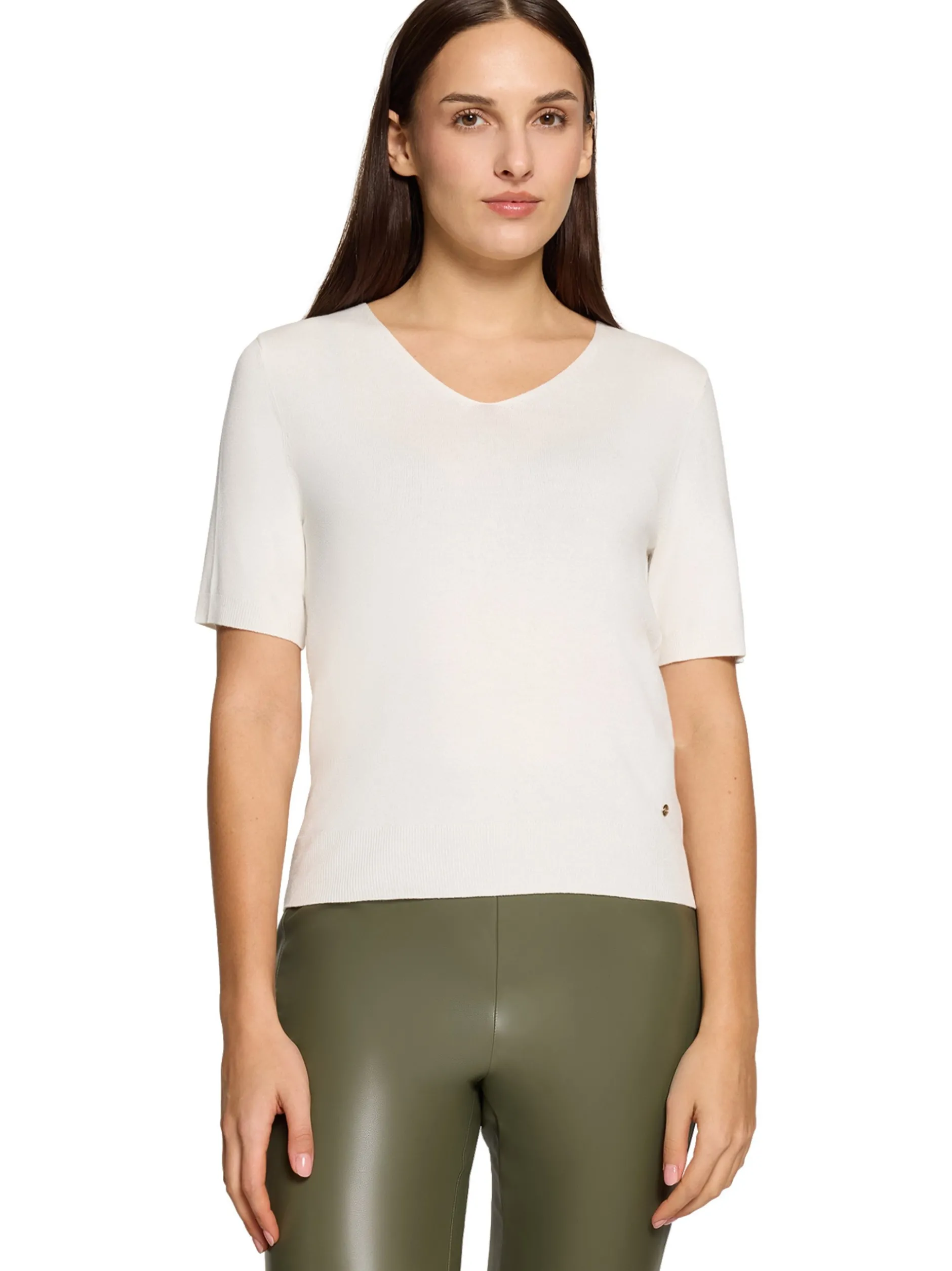 Betty & Co Damen Strickshirt in ecru - Ärmel: kurzarm