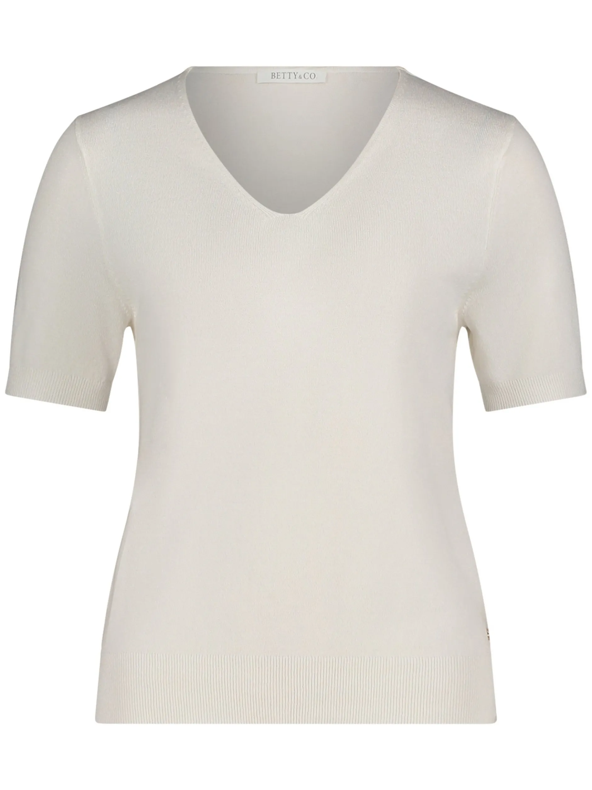 Betty & Co Damen Strickshirt in ecru - Ärmel: kurzarm