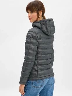 Blauer Damen Steppjacke in anthrazit