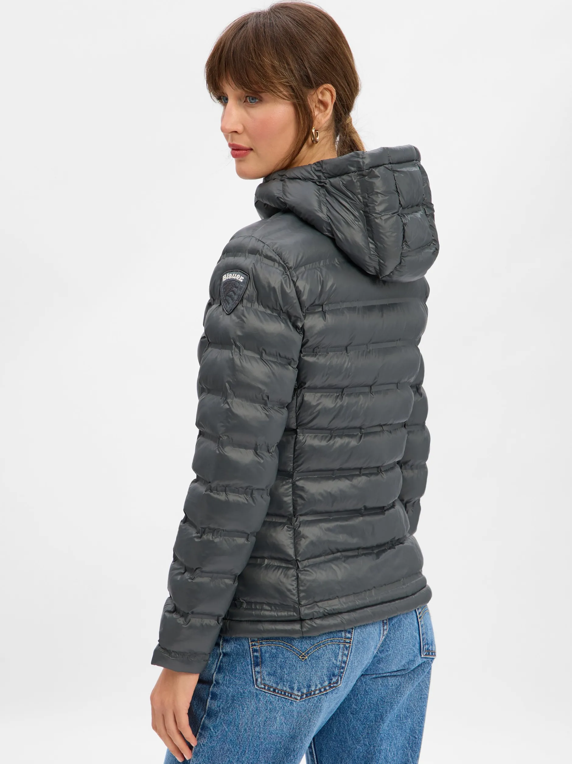 Blauer Damen Steppjacke in anthrazit