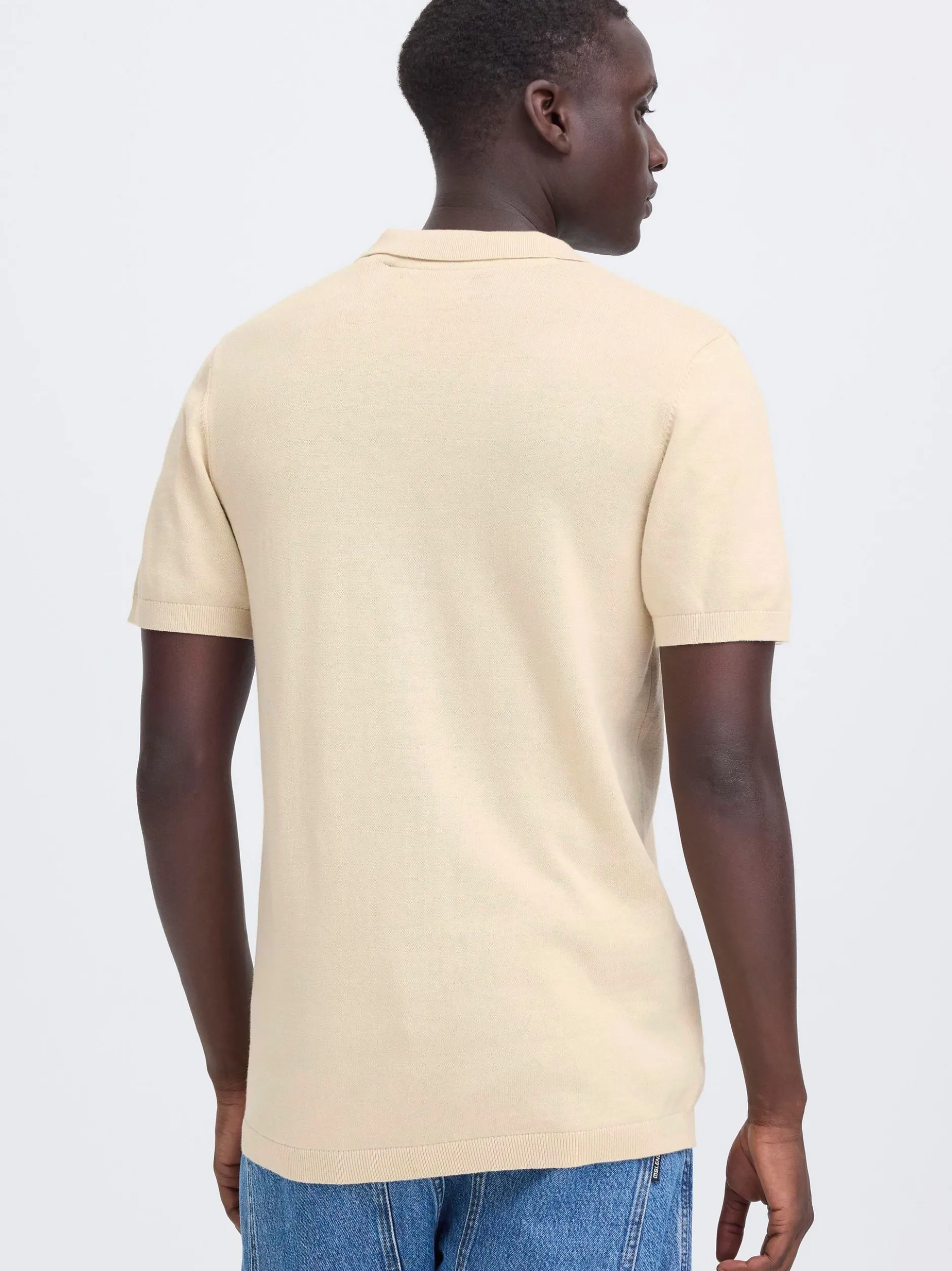 BLEND Herren Feinstrickpoloshirt - BHBray in beige