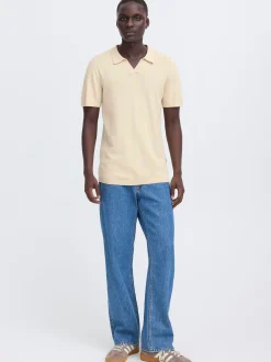 BLEND Herren Feinstrickpoloshirt - BHBray in beige