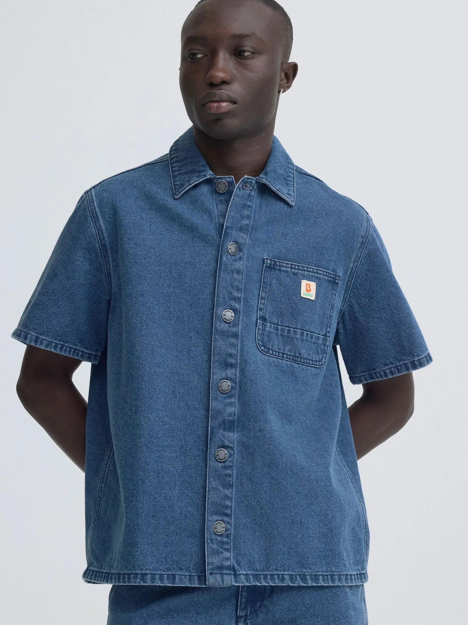 BLEND Herren Jeanshemd - BHIgs in medium stone