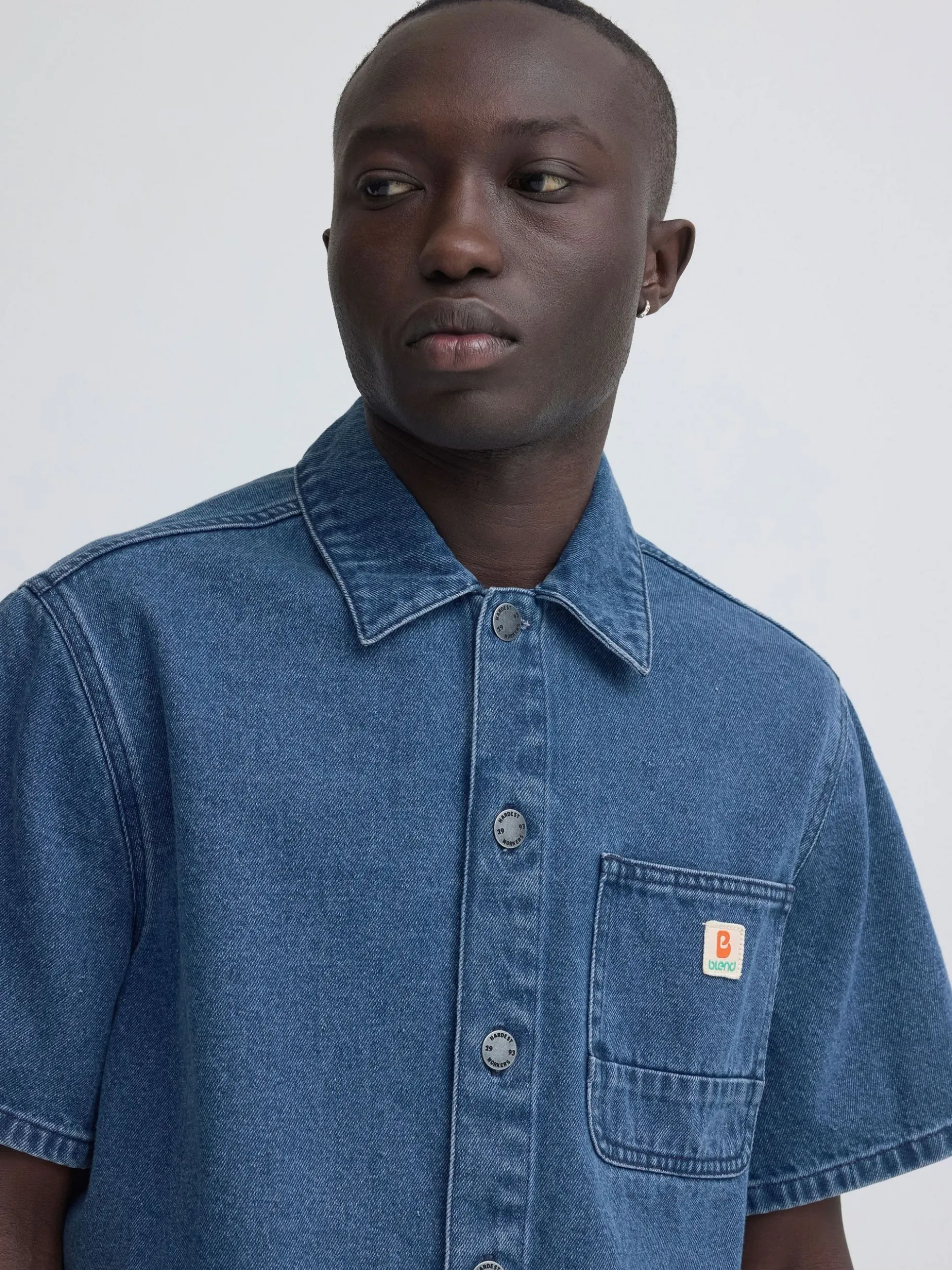 BLEND Herren Jeanshemd - BHIgs in medium stone