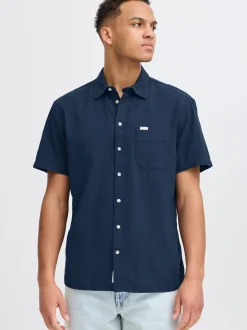 BLEND Herren Kurzarmhemd - BHAlke in blau