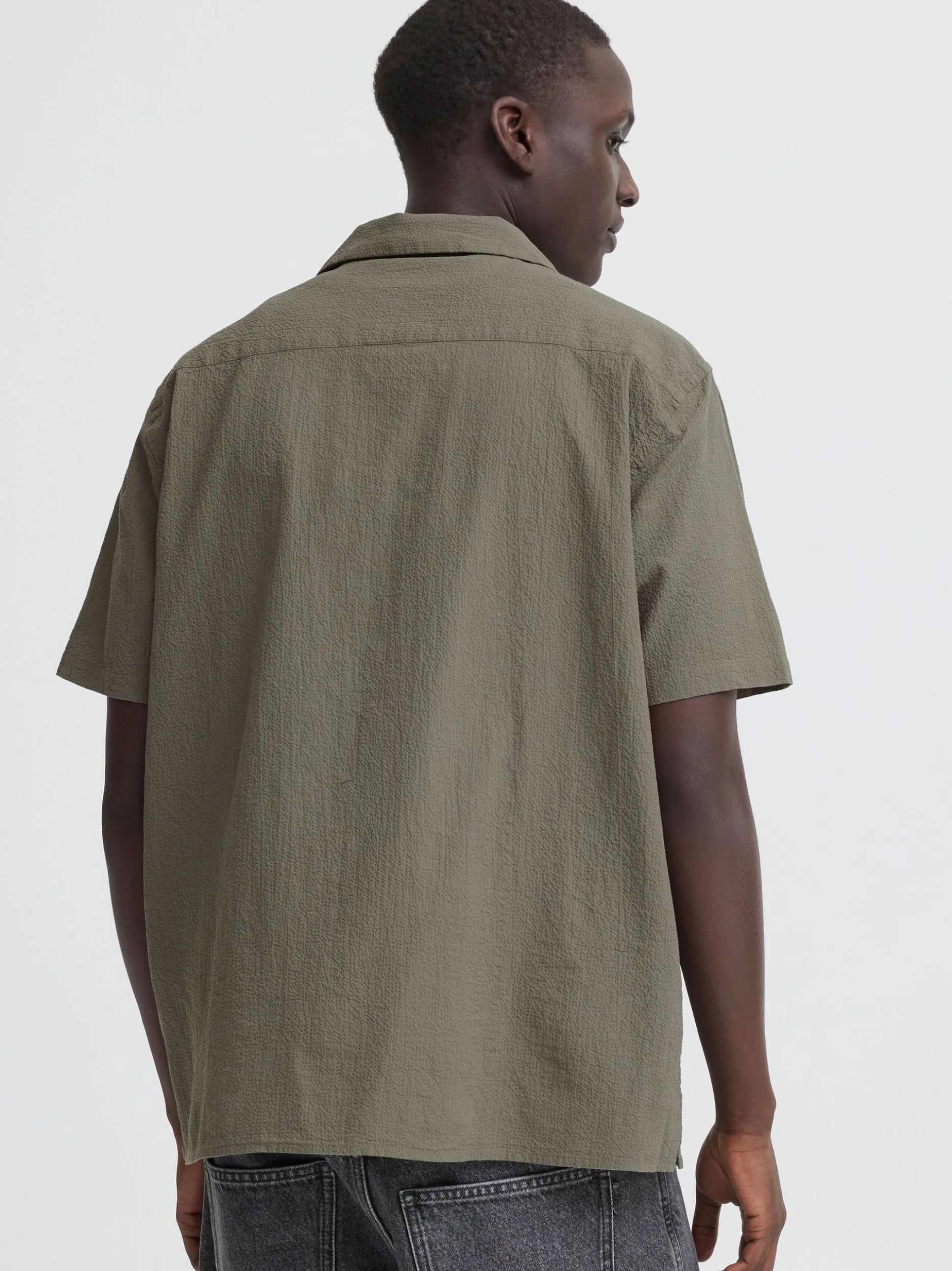 BLEND Herren Kurzarmhemd - BHAvan in oliv