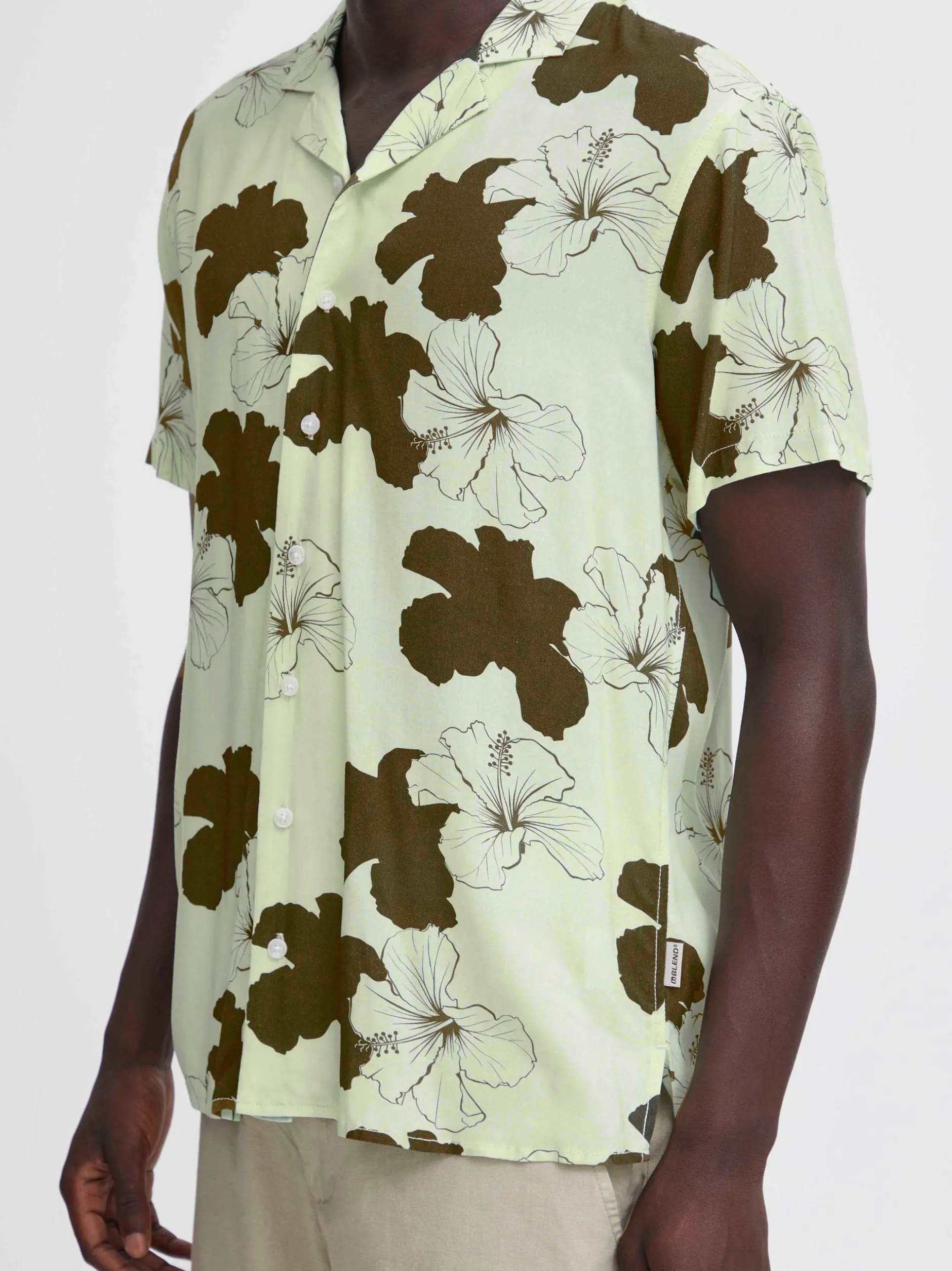 BLEND Herren Kurzarmhemd - BHShirt in grün