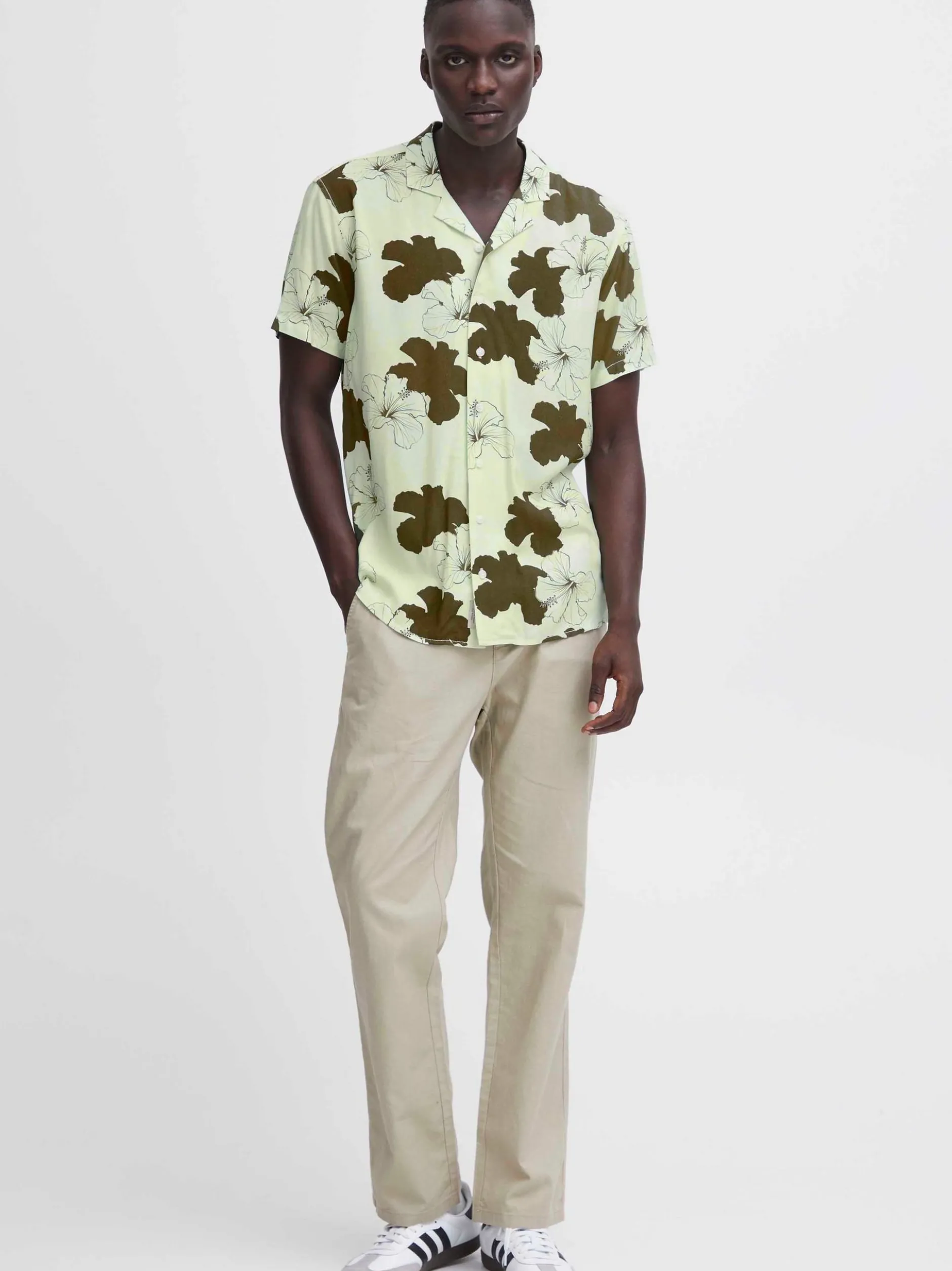 BLEND Herren Kurzarmhemd - BHShirt in grün