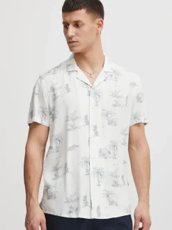 BLEND Herren Kurzarmhemd - BHShirt in weiß