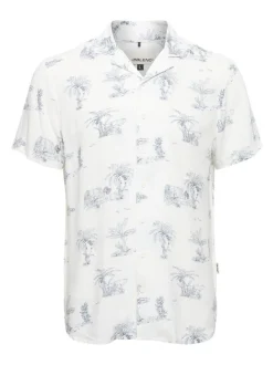 BLEND Herren Kurzarmhemd - BHShirt in weiß