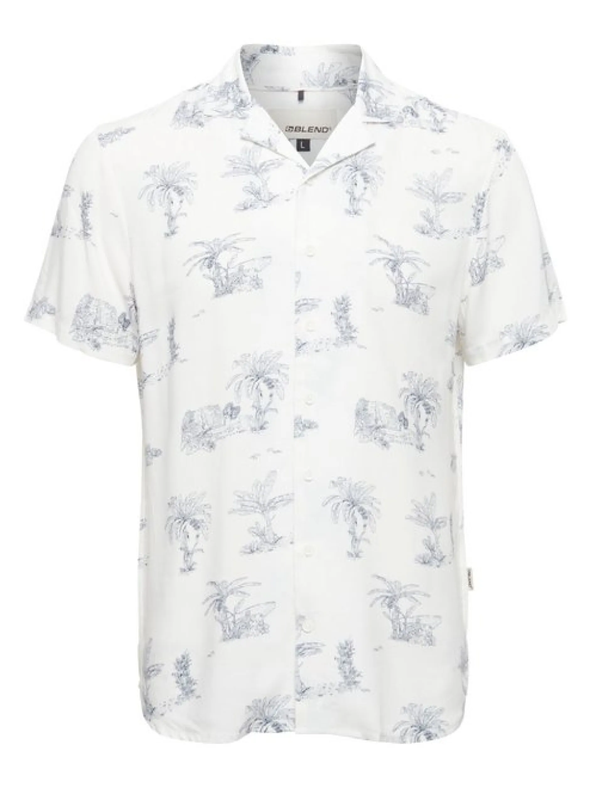 BLEND Herren Kurzarmhemd - BHShirt in weiß