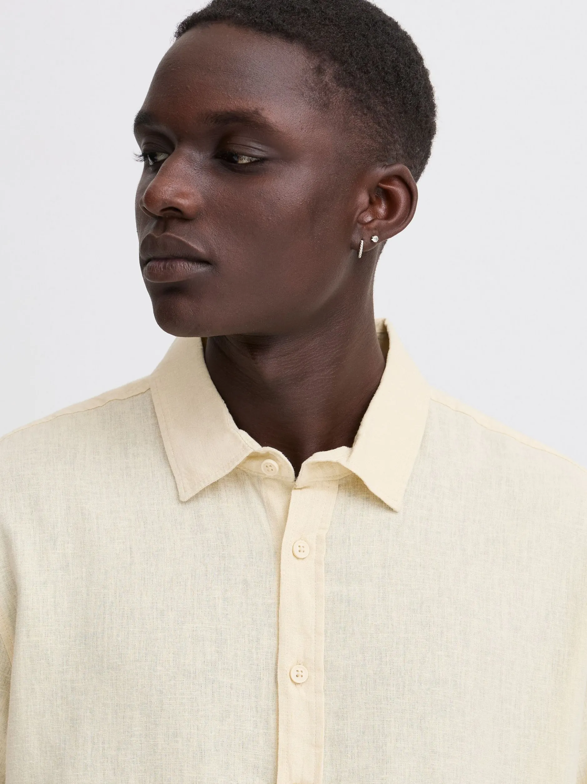 BLEND Herren Kurzarmhemd - BHVIC in beige