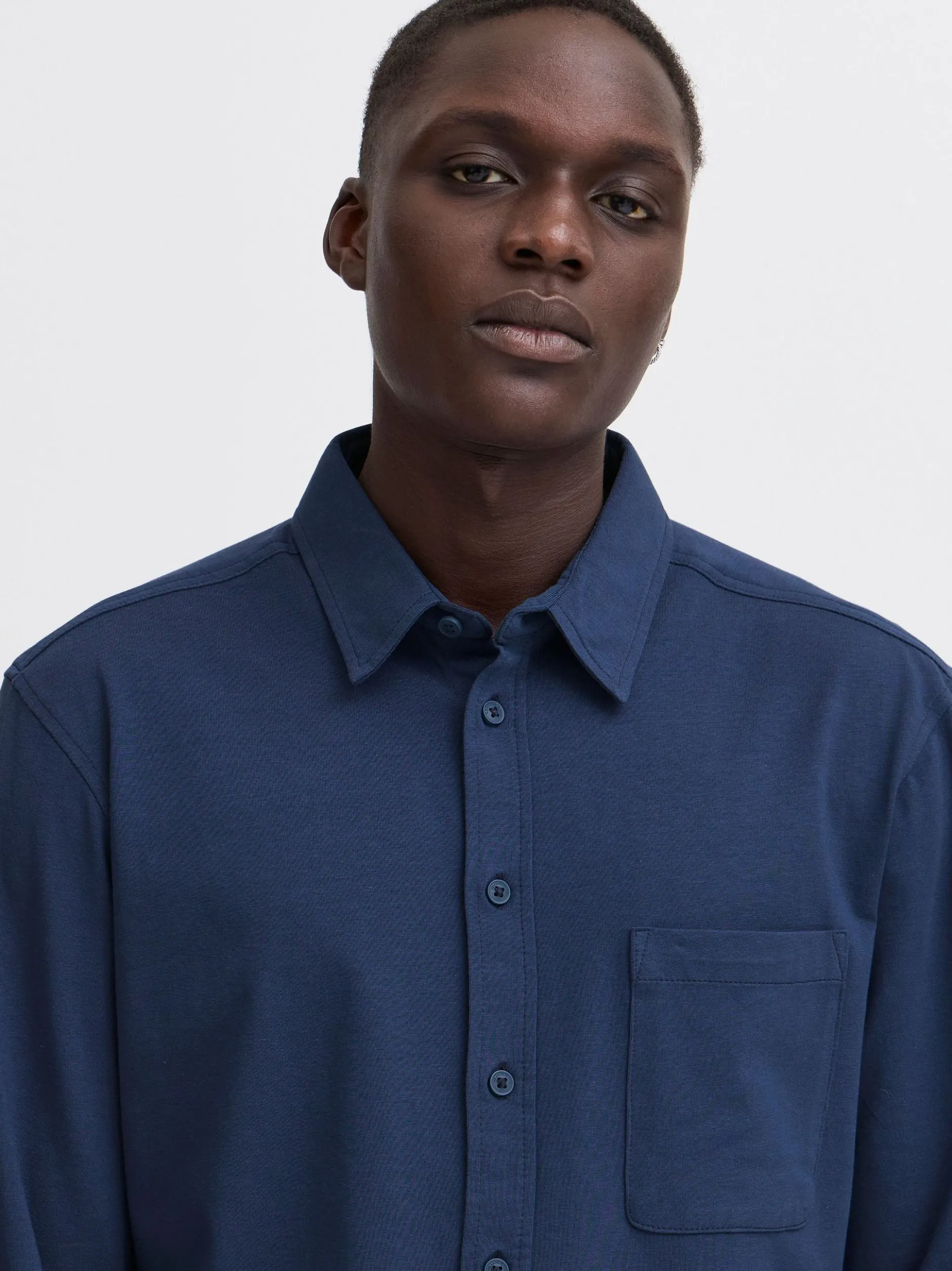BLEND Herren Langarmhemd - BHAlo in blau
