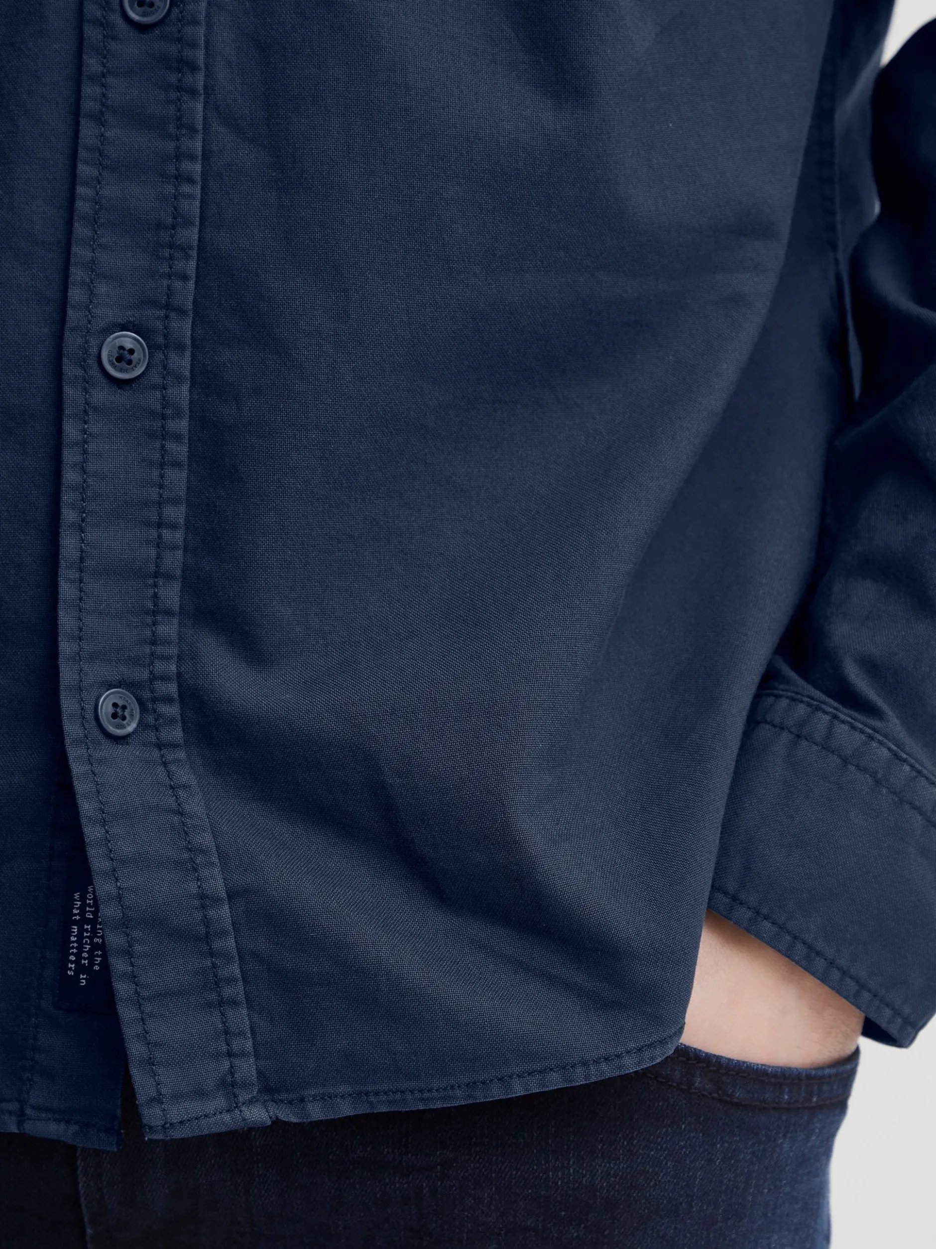 BLEND Herren Langarmhemd - BHBugley in blau