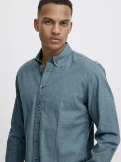 BLEND Herren Langarmhemd - BHBurley in aqua