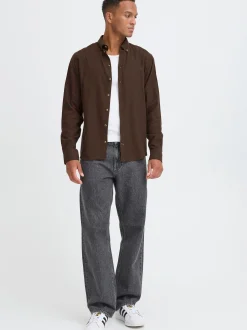 BLEND Herren Langarmhemd - BHBurley in braun