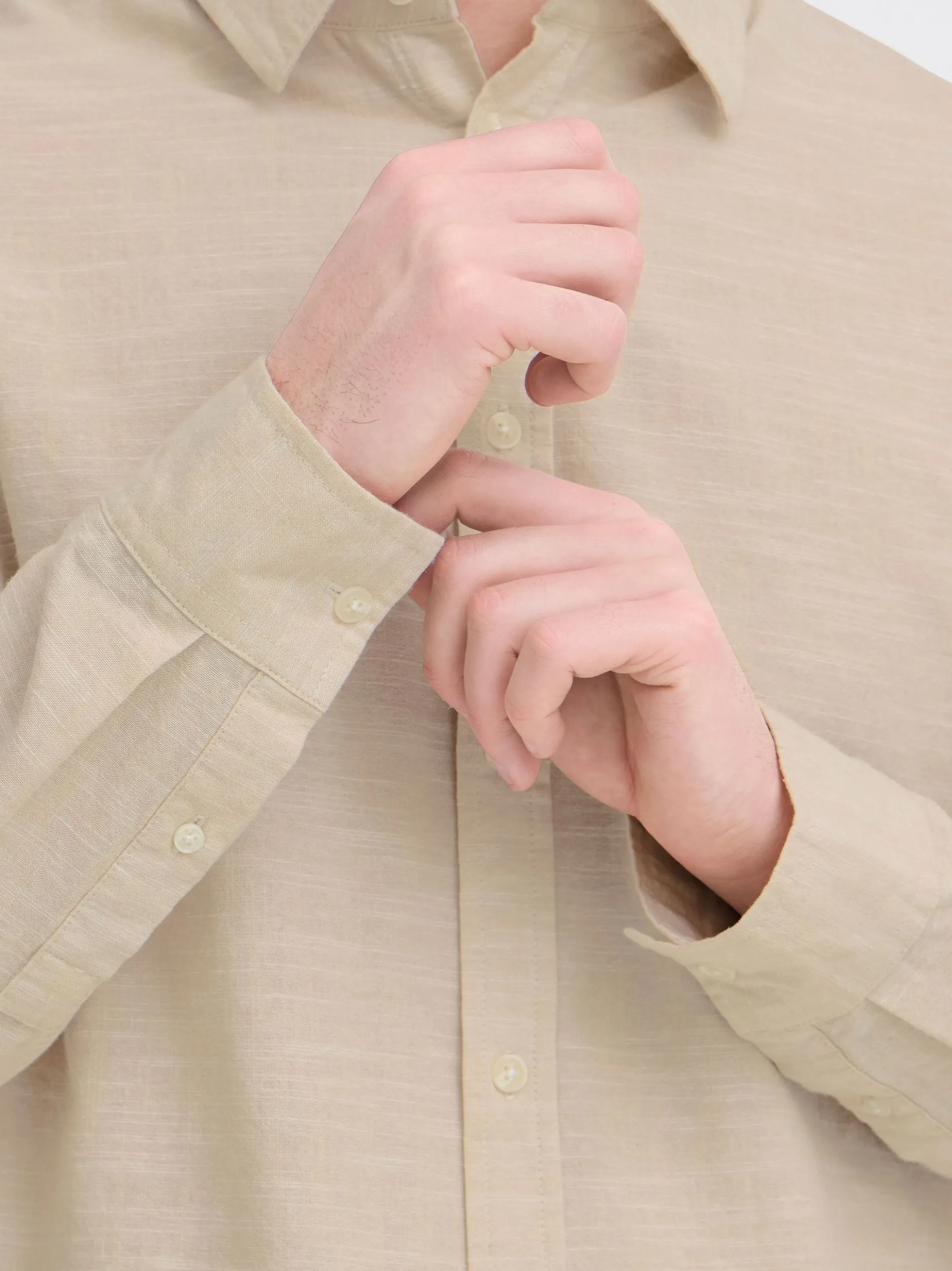 BLEND Herren Langarmhemd - BHDaris in beige